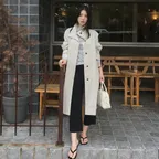[곰송이 PICK] Slate High-Neck Long Trench Coat_Light Beige