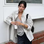 Over-Fit Twill Cotton Shirt B507-FG