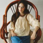[29CM 단독] LAPUTA square-neck lace blouse_BUTTER