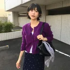 BASIC WOOL ARCHIVE CARDIGAN PURPLE