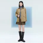 배색 칼라 미디 재킷  베이지 (KE6839M01A)