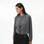 LENA KNIT CARDIGAN (MELANGE GRAY)