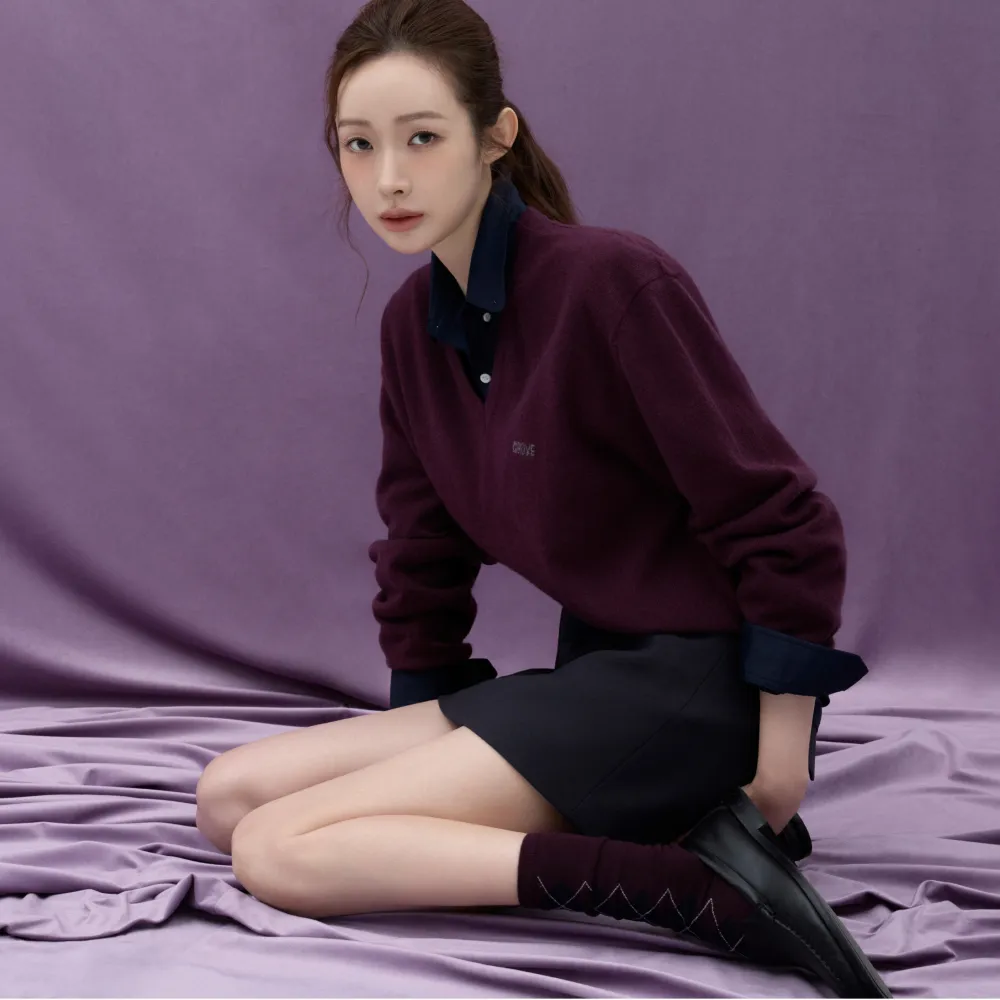 26FW MYLES V-NECK KNIT (PLUM)