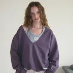Hines deep v-neck sweatshirt - Purple
