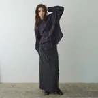 ASYMMETRIC PANEL STRIPE SHIRT, DARK NAVY