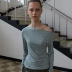 STRIPE ONE-SHOULDER LONG SLEEVE TOP_MINT