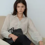 26 AUTUMN ADD SHEER BLOUSE (MELON)