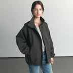 High-neck loose fit jumper [KNFW06JP03]_Khaki