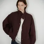 Snap light padded jumper_Wine
