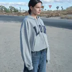LOW SOFT SWEAT ZIP-UP HOODIE_MELANGE GREY [LC267TS12MG]