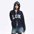 LOW SOFT SWEAT ZIP-UP HOODIE_NAVY [LC267TS12NV]