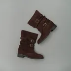 Suede buckle boots_brown