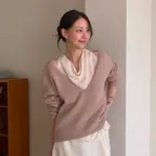 [8/29 18시 LIVE] [강문경x29 EDITION] CASH WOOL DEEP V-NECK KNIT_MAUVE PINK