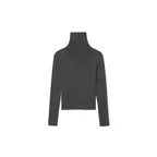 WOOL BLEND FITTED TOP [CHARCOAL]