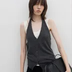 Fitted Halter Neck Knit Cardigan (Ivory / Beige / Brown / Dark Gray)