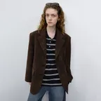 UNISEX RELAXED ALTER-SUEDE HALF JACKET BROWN_UDJA6C113W2