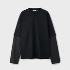 Stripe Layered Long Sleeve Black