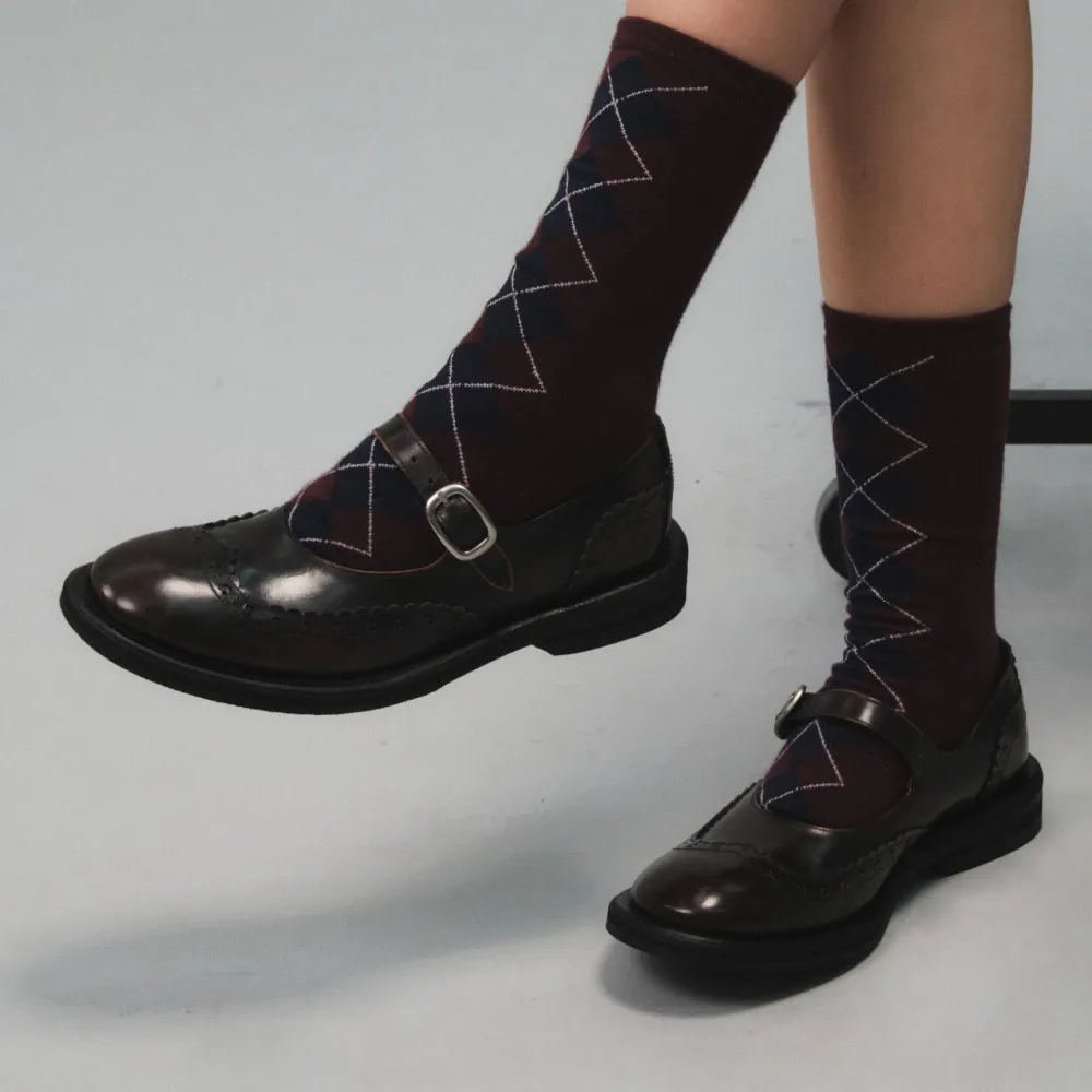 [GROVE X NEGATIVETHREE] BROGUE MARY JANE (RUB OFF BROWN)