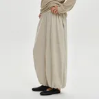 TERRY HAREM JOGGER PANTS, OATMEAL