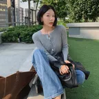 [헤이가가 PICK] BUTTON UP RIBBED ROUND CARDIGAN (GRAY)