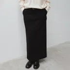 wool maxi skirt (black)