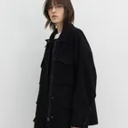 Brushed Cotton Field Jacket (Brown / Black)