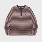 STRIPE HENLEY LS TEE_PURPLE(NG2GFUT551A)