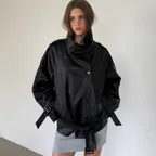 [아수라 X 패션애완쏭] AUTHENTIC TRENCH LEATHER JACKET (BLACK)