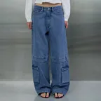 ALEXA CARGO DENIM - ICE BLUE
