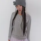 Piping Henley Top [Gray]