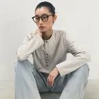 로우 엣지 헨리넥 롱슬리브_BEIGE