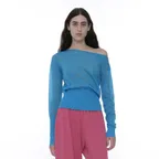 PWC UNBALANCED SHEER KNIT TOP_7COLOR