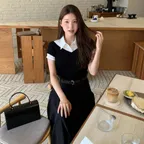 [29CM 단독][9/4순차배송] 잇미샤 레이어드 카라 셔츠 니트탑 ITQ8ZPO400 (BLACK)