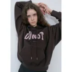 UNISEX ARCH LOGO HOODIE BROWN_UDTS6C111W2