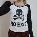 SKULL DOT RAGLAN TEE / WHITE