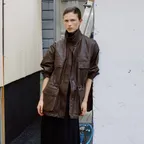 JK012 Archive Leather Safari Jacket (Brown)
