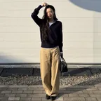 [시야쥬X뉴뉴] SIPT7215 벨티드 커브드 코튼 팬츠_Beige
