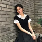 [29CM 단독][9/4순차배송] 잇미샤 레이어드 카라 셔츠 니트탑 ITQ8ZPO400 (BLACK)