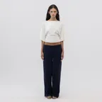 SNUG TERRY STRING PANTS (NAVY)
