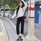 [김가을/뉴뉴 PICK] SIJN6121 컴포트 라인 카프리 데님_Vintage black
