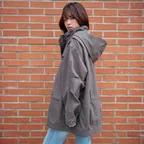 DETACHABLE HOOD FIELD JACKET CHARCOAL