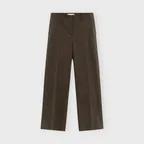 W Low Rise Wool Pants, Dark Brown