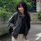 O3771 페이드 블루종 재킷_Charcoal