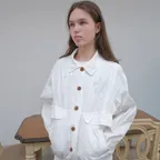 OVER BLOUSON WHITE