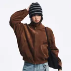 ARTIFICIAL SUEDE ZIP-UP BLOUSON_CAMEL [LC263JP02CA]