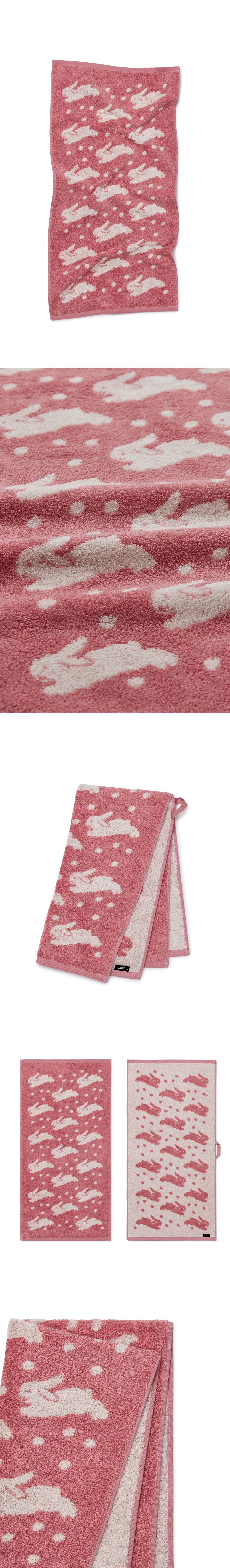 [towelogist x kitty bunny pony] Sakura Bunny Pink 40x80cm, 1ea