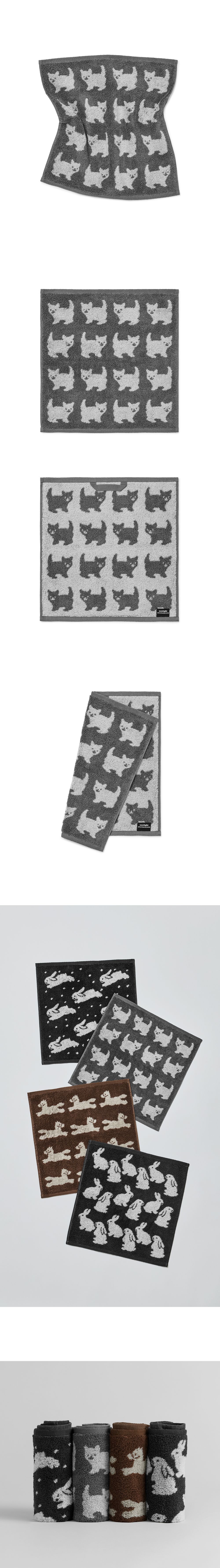 [towelogist x kitty bunny pony] Happy Kitty Hand Towel 34x34cm, 1ea
