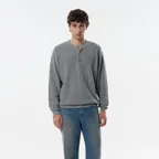 Robert Henley Neck Sweater Cotton Wool Grey