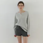 Ebb button overfit t-shirt (melange gray)