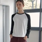 greenwich raglan tee - black